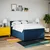 vidaXL vidaXL Box spring postelja z vzmetnico modra 160x200 cm blago, (21310855)