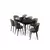 HANAH HOME Rasklopivi trpezarijski sto i stolice (7 delova) Asfel Black Marble Cappuccino