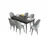 Hanah Home Set Trpezarijski sto i 6 stolica Roz, Zeleno-crni