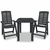 3-dijelni bistro set od plastike antracit