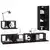 Set TV komoda s ladicama 4 pcs Crni hrast Konstruirano drvo