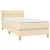 Vidaxl Box spring postelja z vzmetnico krem 100x200 cm blago