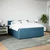 Vidaxl Box spring postelja z vzmetnico modra 180x200 cm žamet
