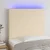 Vidaxl LED posteljno vzglavje krem 90x5x118/128 cm blago