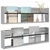 Polica za časopise s policom 2 pcs Siva Sonoma 100 x 12 x 30 cm