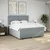 Vidaxl Box spring postelja z vzmetnico svetlo siva 200x200 cm blago