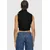 Womens short knitted vest black
