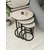 Hanah Home set od 3 pomoćna stola Milas 3, crni / travertin