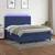 Vidaxl Box spring postelja z vzmetnico LED modra 160x200 cm blago