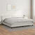Vidaxl Box spring postelja z vzmetnico bela 200x200 cm umetno usnje