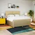Vidaxl Box spring postelja z vzmetnico krem 180x200 cm blago