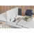 Aberto Design Set trpezarijski sto, 2 trpezarijske stolice i 2 klupe Vina Belo-Tamnoplavi