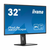 IIYAMA 32 IPS-panel, 2560x1440, 250cd/m2, 4ms, 15cm Height Adj. Stand, Speakers, DisplayPort, HDMI, DVI