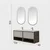 Skye Decor Set kupatilskog ormarića sa umivaonikom i ogledalom, 2 dela, Braon