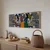 WallXpert uramljena MDF slika ARTSNTMDL13, tri žene sa cvećem u kubističkom stilu, 33 x 70 cm