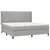 Vidaxl Box spring postelja z vzmetnico LED sv. siva 200x200 cm blago