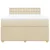 Vidaxl Box spring postelja z vzmetnico krem 140x200 cm blago