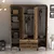 Hanah Home Garderober Kumsal STP, 160x201.4x47.5 cm, Braon
