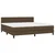 Vidaxl Box spring postelja z vzmetnico LED temno rjava 200x200cm blago