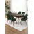 Hanah Home trpezarijski set Pir, sto i 6 stolica, ploča u dekoru drveta Baroque, kaki zelena tkanina Babyface