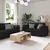 Sofa 2 pcs Crna 219 x 80 x 82 cm tkanina