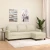 MAISON CHIC kavč - Sofa - Kanape trosed s stolčkom za noge krem 180 cm umetno usnje, (21727836)