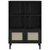 Regal za knjige SENJA izgled ratana crni 90x35x130 cm borovina