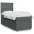 Vidaxl Box spring postelja z vzmetnico temno siva 90x190 cm blago
