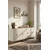 Hanah Home komoda Salkim 180, 180 cm, bela / travertin / zlatna