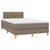 vidaXL Box spring postelja z vzmetnico LED taupe 120x200 cm blago