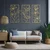 WallXpert metalni zidni ukras DCV-1114-MT, cvetne grane u 3 rama, 3 dela, 30 x 50 cm, zlatni