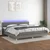 Vidaxl Box spring postelja z vzmetnico LED temno siva 200x200 cm blago