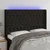 Vidaxl LED posteljno vzglavje črno 147x16x118/128 cm blago