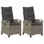 Vrtna stolica 2 pcs Siva i tamno siva 56 x 60 x 112 cm