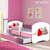 Drveni dječji krevet 140×70 s bočnom stranicom i dodatnom ladicom na izvlačenje - rozi - 10