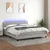 Vidaxl Box spring postelja z vzmetnico LED sv. siva 160x200 cm blago