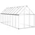 Staklenik s okvirom srebrni 445 x 169 x 195 cm aluminijski