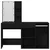 LED Set Toaletnog Stola s ladicama Crni hrast 140 x 40 x 140 cm