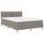 vidaXL LED Box Spring Postelja z vzglavjem Taupe 140 x 200 cm blago
