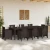 vidaXL Zunanja Miza Rjava 250x100x73 cm Poly Rattan