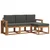 Set vanjskih sofa s jastukom 4 pcs Prirodna i antracit