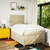 Vidaxl Box spring postelja z vzmetnico krem 120x190 cm blago