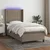 Vidaxl Box spring postelja z vzmetnico LED taupe 90x200 cm blago