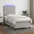 Vidaxl Box spring postelja z vzmetnico LED sv. siva 100x200 cm blago