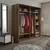 Hanah Home Kale 3168 Garderober, 180x190x52cm, Belo-smeđi