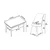 Hanah Home Trpezarijski set, 5 komada, Crni