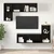 Set TV komoda Zidne 4 pcs Crni hrast Konstruirano drvo