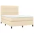 Vidaxl Box spring postelja z vzmetnico krem 140x190 cm blago