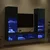 TV zidne jedinice s LED-om 5 pcs 40,5 x 30 x 102 cm Crni hrast