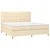 Vidaxl Box spring postelja z vzmetnico LED krem 200x200 cm blago